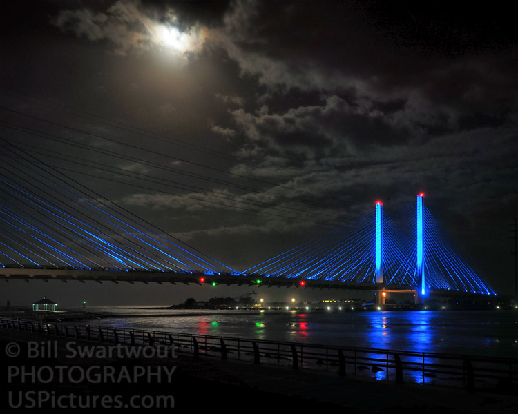 A Light From Above on the Indian River Bridge
