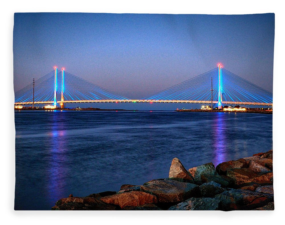 Indian River Bridge Fleece Blankets